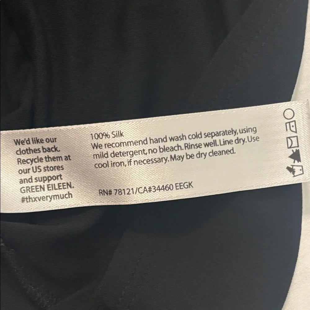 Eileen Fisher Black Stretch 100% Silk Jersey Scoop Neck Tank Slim Fit SZ XL - Picture 6 of 13